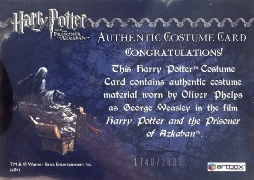 George Weasley's Quidditch Costume - Back