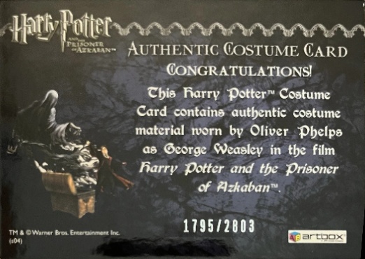 George Weasley's Quidditch Costume - Back