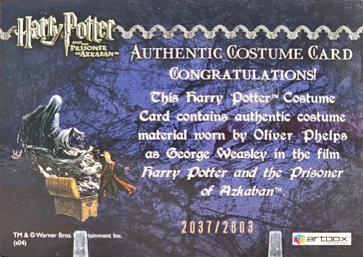 George Weasley's Quidditch Costume - Back