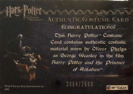 George Weasley's Quidditch Costume - Back