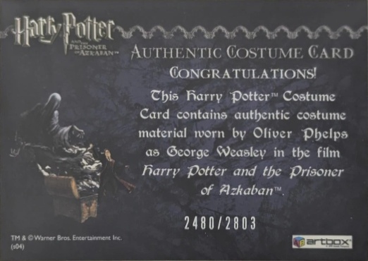 George Weasley's Quidditch Costume - Back