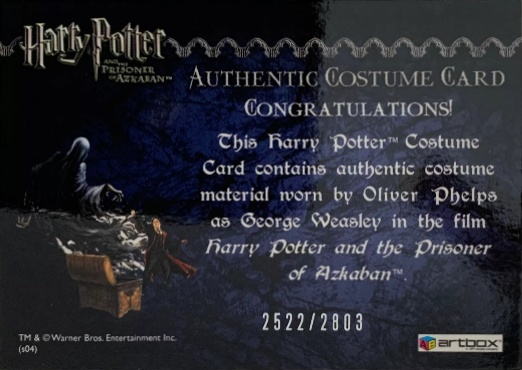 George Weasley's Quidditch Costume - Back