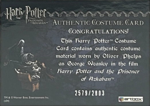George Weasley's Quidditch Costume - Back