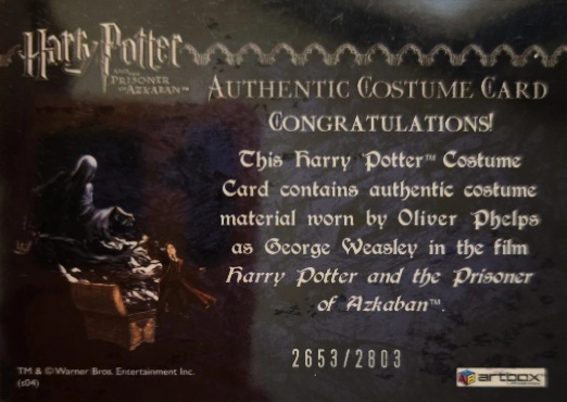 George Weasley's Quidditch Costume - Back