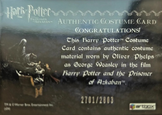 George Weasley's Quidditch Costume - Back