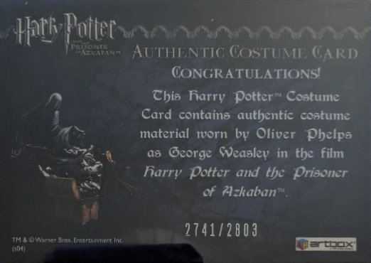 George Weasley's Quidditch Costume - Back