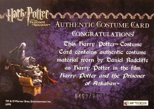 Harry Potter's Quidditch Costume - Back