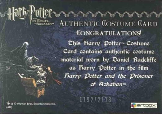 Harry Potter's Quidditch Costume - Back
