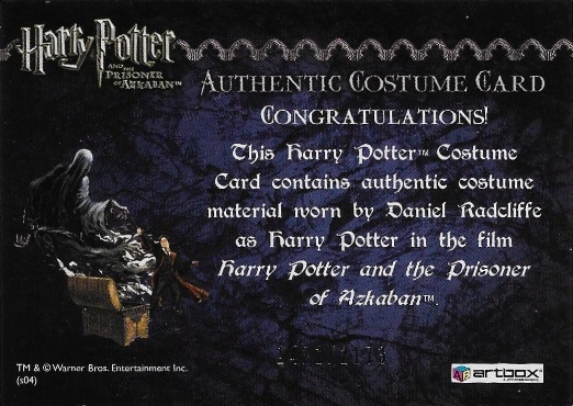 Harry Potter's Quidditch Costume - Back