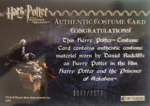 Harry Potter's Quidditch Costume - Back