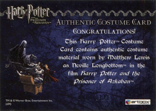 Neville Longbottom's Black Cloak - Back