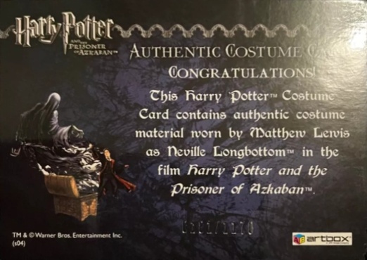 Neville Longbottom's Black Cloak - Back