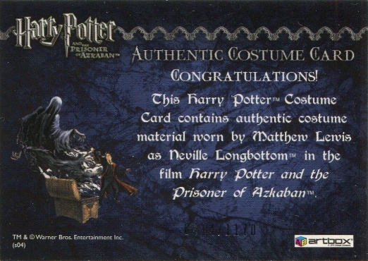 Neville Longbottom's Black Cloak - Back