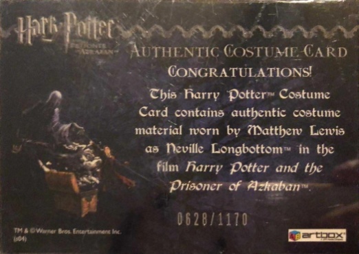 Neville Longbottom's Black Cloak - Back