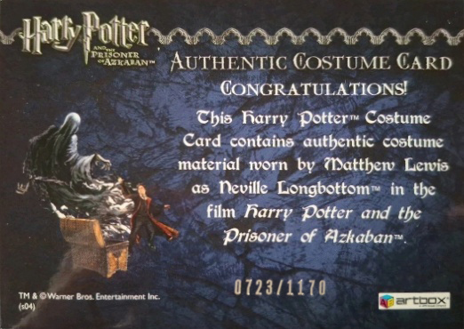 Neville Longbottom's Black Cloak - Back