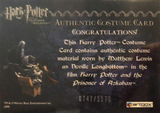 Neville Longbottom's Black Cloak - Back