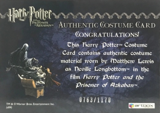 Neville Longbottom's Black Cloak - Back