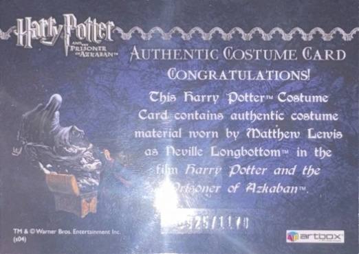 Neville Longbottom's Black Cloak - Back