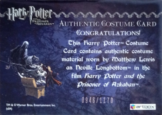 Neville Longbottom's Black Cloak - Back