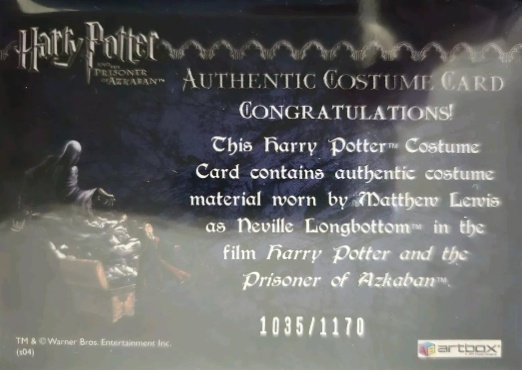 Neville Longbottom's Black Cloak - Back