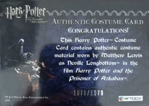 Neville Longbottom's Black Cloak - Back