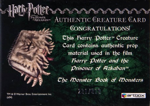 The Monster Book of Monsters - Back