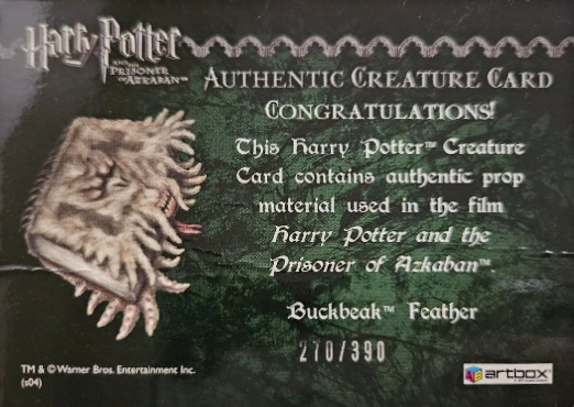 Buckbeak's Feather - Back
