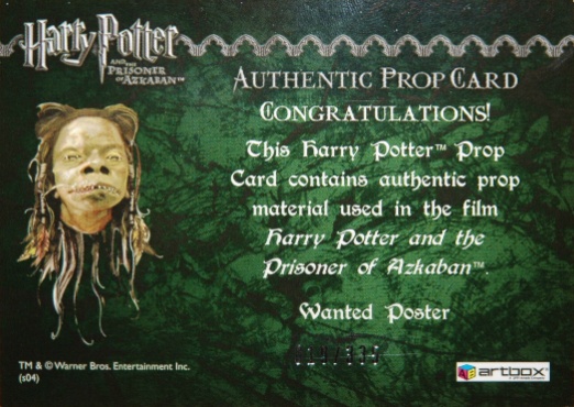 Wanted Poster - Back