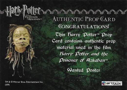 Wanted Poster - Back