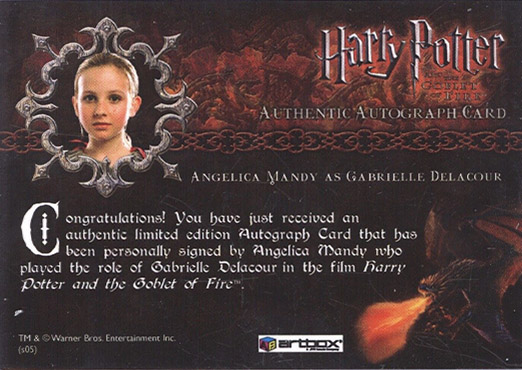 Angelica Mandy as Gabrielle Delacour - Back