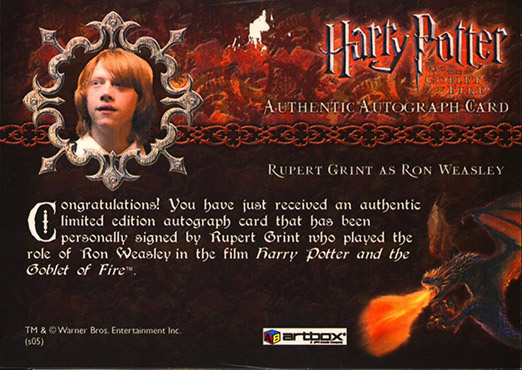 Rupert Grint as Ron Weasley - Back