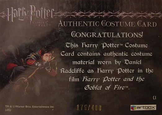 C1 - Harry Potter's First Task Costume - Back