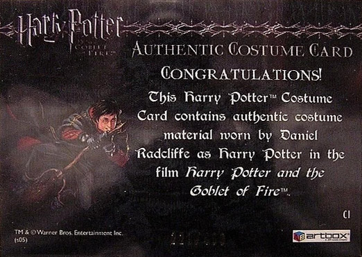 C1 - Harry Potter's First Task Costume - Back