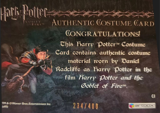 C1 - Harry Potter's First Task Costume - Back