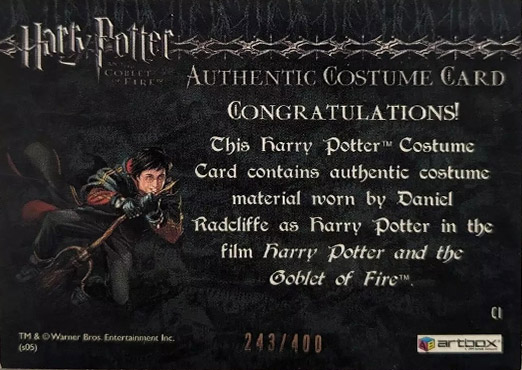 C1 - Harry Potter's First Task Costume - Back