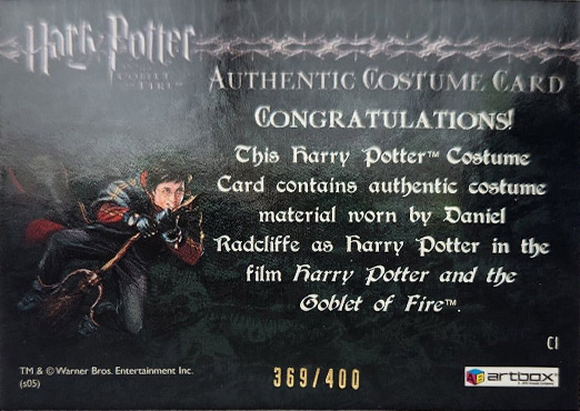 C1 - Harry Potter's First Task Costume - Back