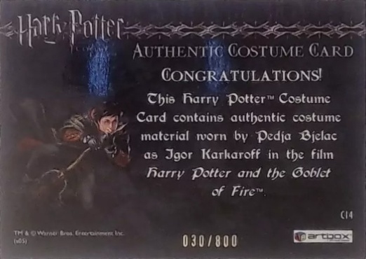 C14 - Igor Karkaroff's Yule Ball Costume - Back