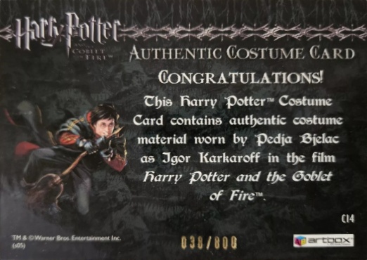 C14 - Igor Karkaroff's Yule Ball Costume - Back