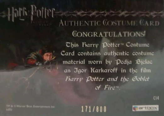 C14 - Igor Karkaroff's Yule Ball Costume - Back