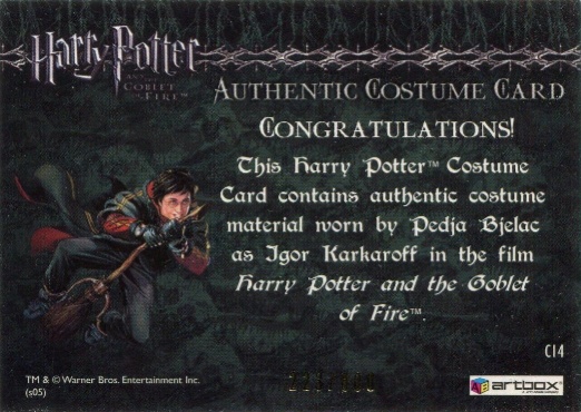 C14 - Igor Karkaroff's Yule Ball Costume - Back