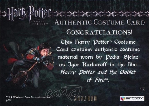 C14 - Igor Karkaroff's Yule Ball Costume - Back