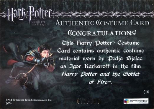 C14 - Igor Karkaroff's Yule Ball Costume - Back