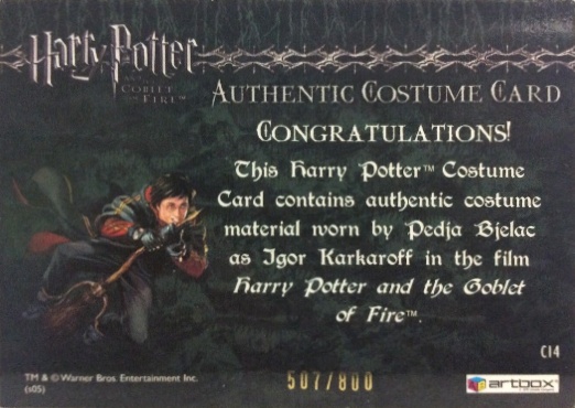 C14 - Igor Karkaroff's Yule Ball Costume - Back