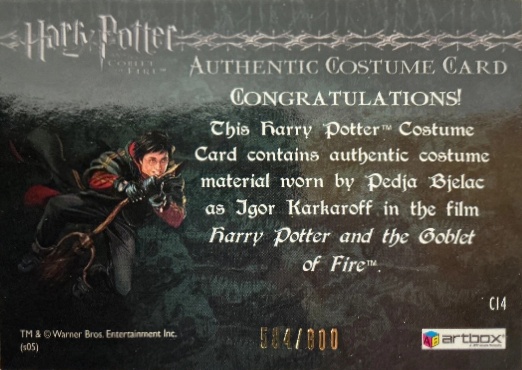 C14 - Igor Karkaroff's Yule Ball Costume - Back