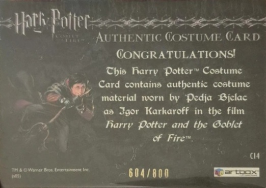 C14 - Igor Karkaroff's Yule Ball Costume - Back