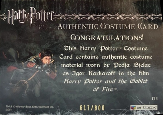 C14 - Igor Karkaroff's Yule Ball Costume - Back