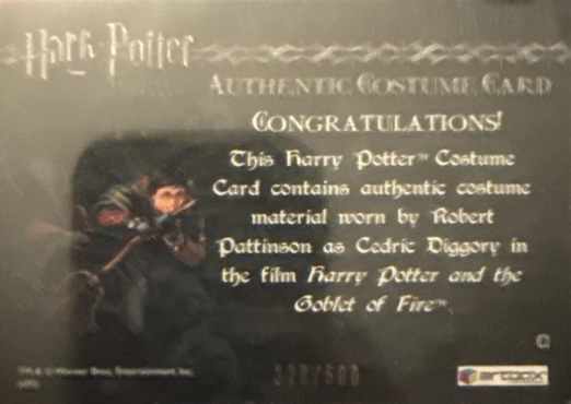 C2 - Cedric Diggory First Task Costume - Back