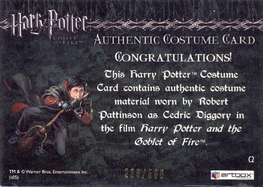 C2 - Cedric Diggory First Task Costume - Back