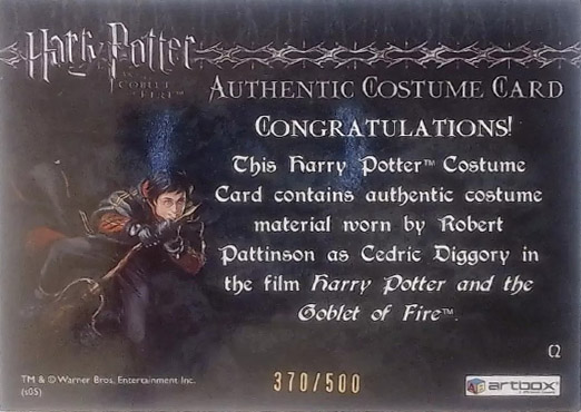 C2 - Cedric Diggory First Task Costume - Back