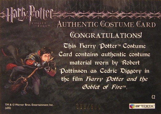 C2 - Cedric Diggory First Task Costume - Back